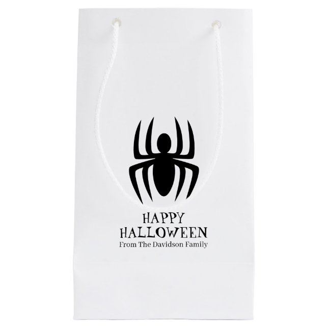Bolsa De Regalo Pequeña Araña de Halloween personalizado espeluznante blan (Anverso)
