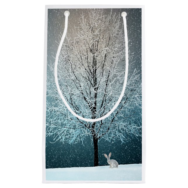 Bolsa De Regalo Pequeña Árbol de escarcha por la noche (Anverso)