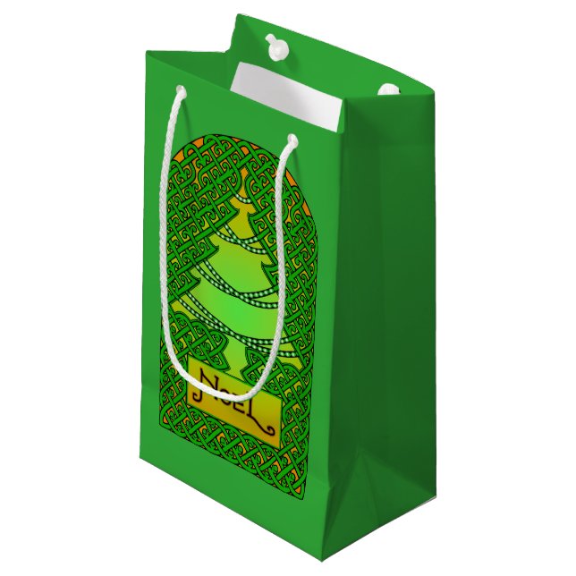 Bolsa De Regalo Pequeña Árbol de Navidad Celta (Angulo Anverso)
