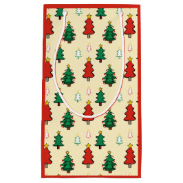 Bolsa De Regalo Pequeña Árbol de Navidad con estrella de patrón ininterrum