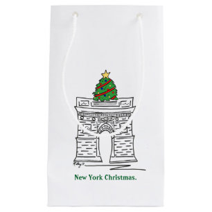 Bolsa De Regalo Pequeña Árbol de Navidad de Washington Square New York Cit