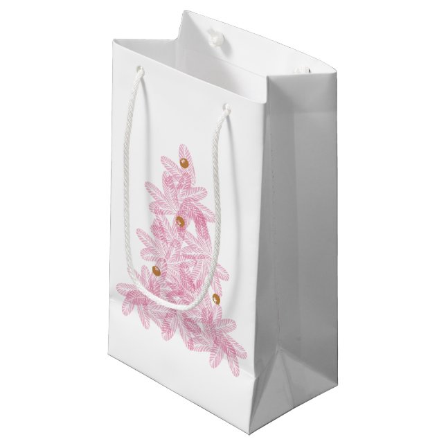 Bolsa De Regalo Pequeña Árbol de Navidad moderno rosa mora (Angulo Anverso)