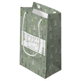 Bolsa De Regalo Pequeña Árboles de Navidad modernos FELIZ salchicha de vac