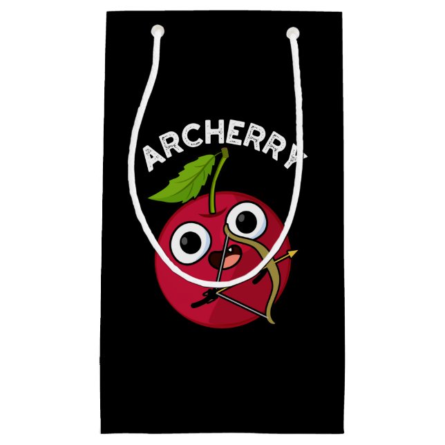 Bolsa De Regalo Pequeña Archerry Funny Fruit Archery Pun Dark BG (Anverso)