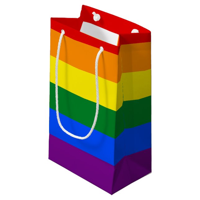 Bolsa De Regalo Pequeña Arcoiris del Orgullo LGBT (Angulo Anverso)