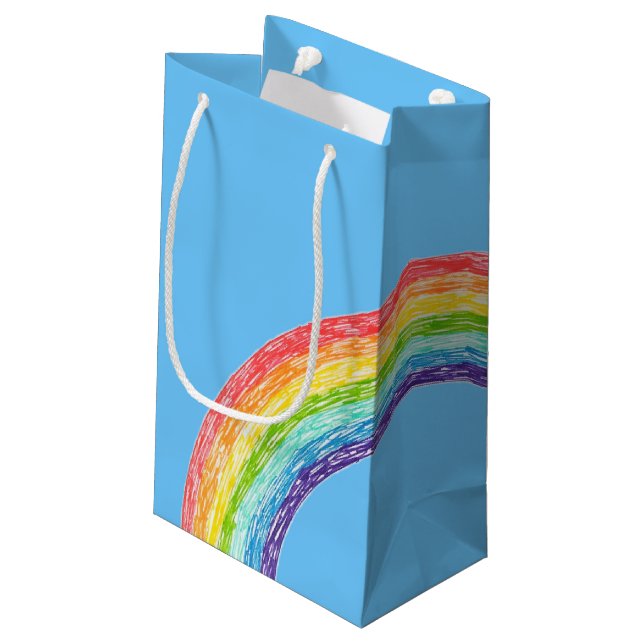 Bolsa De Regalo Pequeña Arcoiris y cielo azul (Angulo reverso)