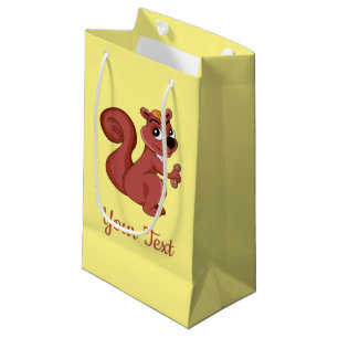 Bolsa De Regalo Pequeña Ardilla personalizado con un cacahuete barba de re