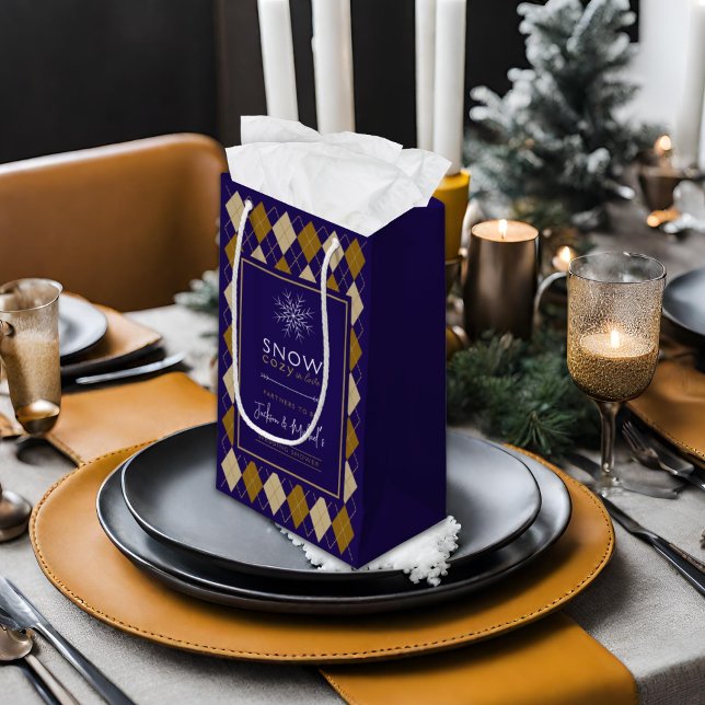 Bolsa De Regalo Pequeña Argyle Snow Cozy Despedida de Soltero de Invierno (Subido por el creador)