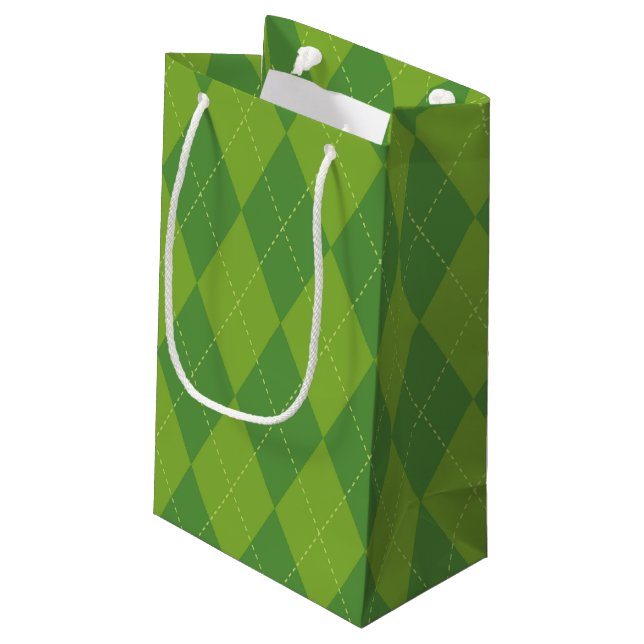 Bolsa De Regalo Pequeña Argyle verde (Angulo reverso)