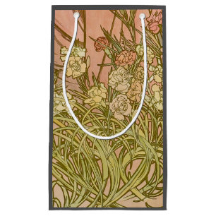 Bolsa De Regalo Pequeña Art Nouveau Alfonse Mucha Flores de clavel floral