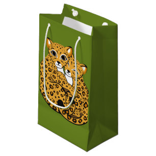 Bolsa De Regalo Pequeña Arte de abrazo de Cubs del leopardo de Amur