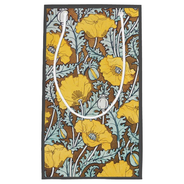 Bolsa De Regalo Pequeña arte de amapola flor amarillo ilustracion (Anverso)