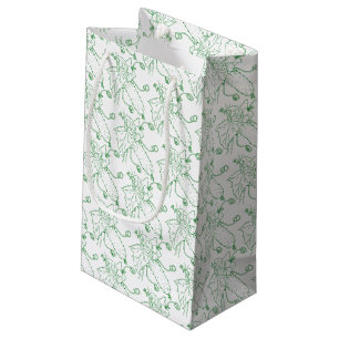 Bolsa De Regalo Pequeña Arte de línea de pepino verde y blanco