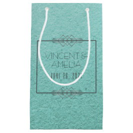 Bolsa De Regalo Pequeña Arte Deco Minimalista Azul Bodas Personalizadas