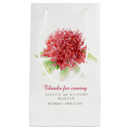 Bolsa De Regalo Pequeña Arte floral de waratah rojo gracias personalizado 
