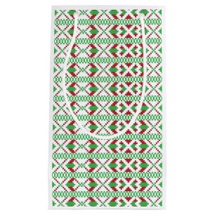 Bolsa De Regalo Pequeña Arte folclórico étnico letón verde y rojo