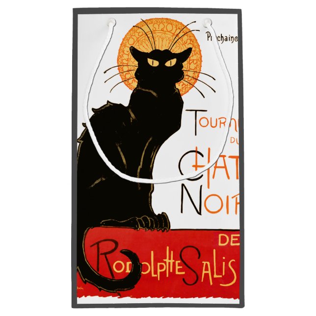 Bolsa De Regalo Pequeña Arte francés Steinlen Black Cat Classic (Reverso)