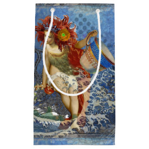 Bolsa De Regalo Pequeña Arte gótico azul de sirena de Acuario