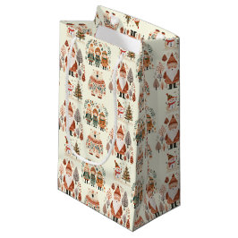 Bolsa De Regalo Pequeña Arte Popular Escandinavo Fiesta Navideña