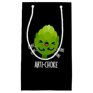 Bolsa De Regalo Pequeña Arti-choke Funny Veggie Artichoke Pun Dark BG