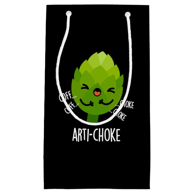 Bolsa De Regalo Pequeña Arti-choke Funny Veggie Artichoke Pun Dark BG (Anverso)