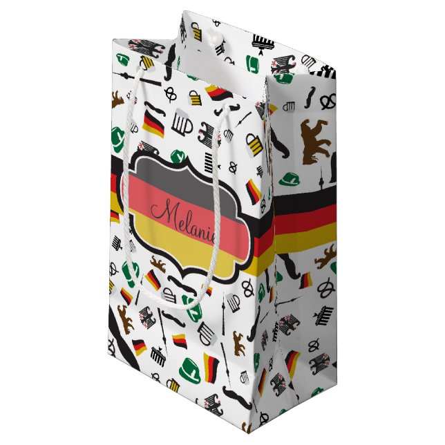 Bolsa De Regalo Pequeña Artículos alemanes con la bandera de Alemania (Angulo Anverso)