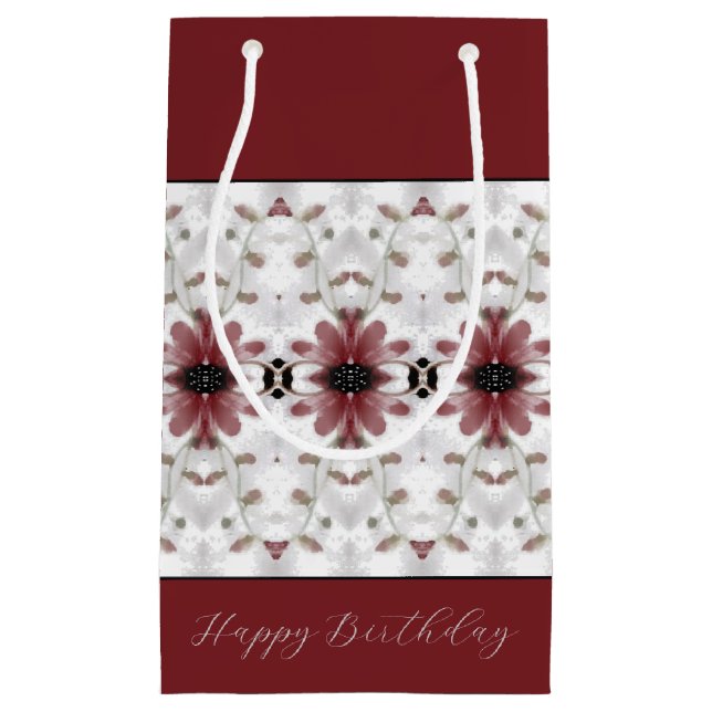 Bolsa De Regalo Pequeña Artsy Burgundy Floral (Anverso)