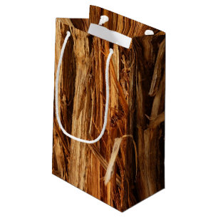 Bolsa De Regalo Pequeña Aspecto de la corteza de madera con textura de ced