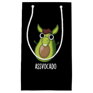 Bolsa De Regalo Pequeña Ass-vocado divertido chiste de aguacate con fondo