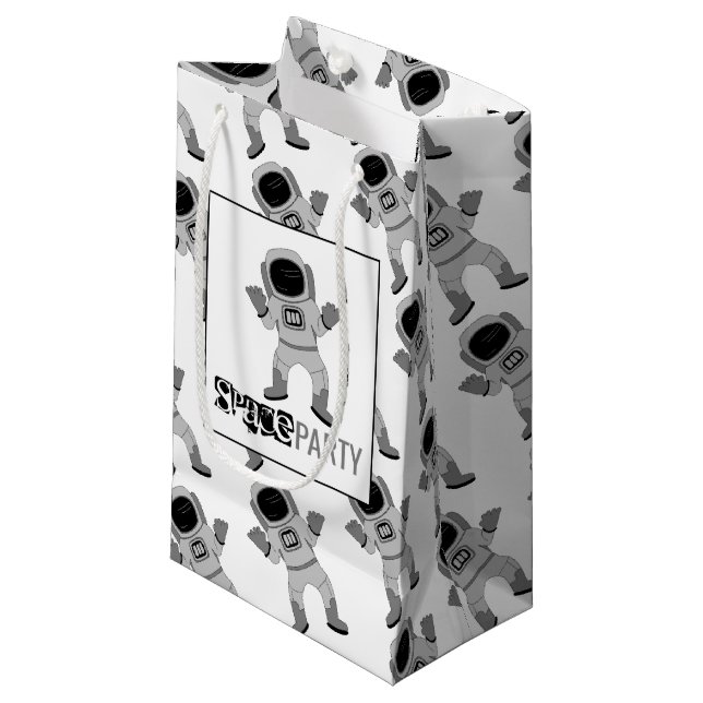 Bolsa De Regalo Pequeña Astronauta Fiesta espacial, cumpleaños (Angulo Anverso)