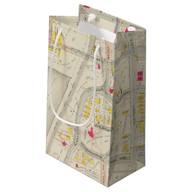 Bolsa De Regalo Pequeña Atlas del mapa de Yonkers (Angulo reverso)