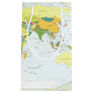 Bolsa De Regalo Pequeña Atlas del País del Mapa Mundial