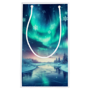 Bolsa De Regalo Pequeña aurora borealis/Navidades/invierno