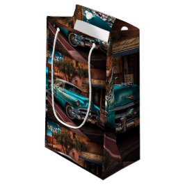 Bolsa De Regalo Pequeña Auto azul retro
