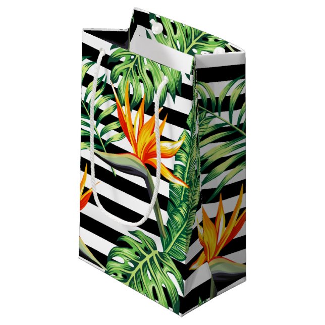 Bolsa De Regalo Pequeña Ave tropical de franjas de paraíso (Angulo Anverso)