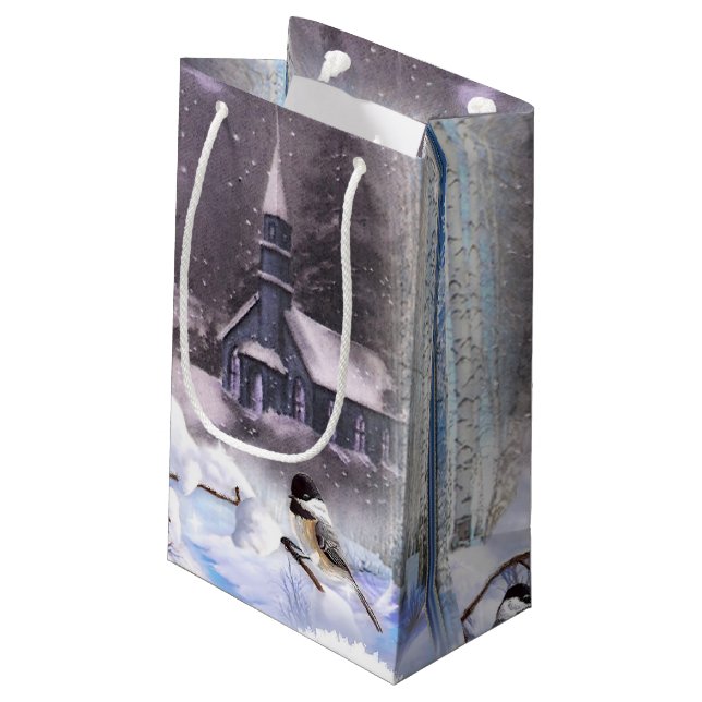 Bolsa De Regalo Pequeña Aves de Invierno (Angulo reverso)