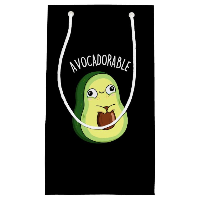 Bolsa De Regalo Pequeña Avoc adorable Funny Aguacate Pun Dark BG (Anverso)