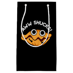 Bolsa De Regalo Pequeña Aww Shucks Funny Oyster Pun Dark BG