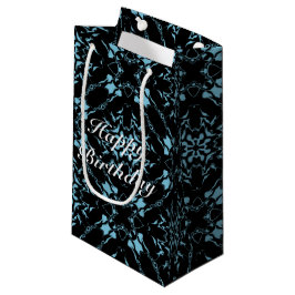 Bolsa De Regalo Pequeña Azul Claro con Patrón de Caleidoscopio Negro #1