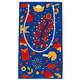 Bolsa De Regalo Pequeña Azul de celebración de Año Nuevo chino
