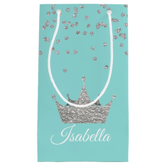 Bolsa De Regalo Pequeña Azul del huevo de los petirrojos con el pequeño (Anverso)