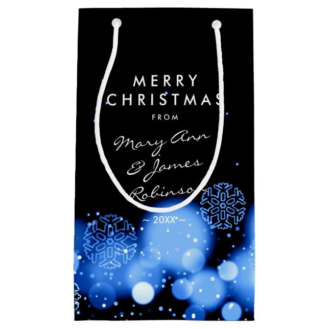 Bolsa De Regalo Pequeña Azul elegante de la maravilla del invierno de las (Anverso)