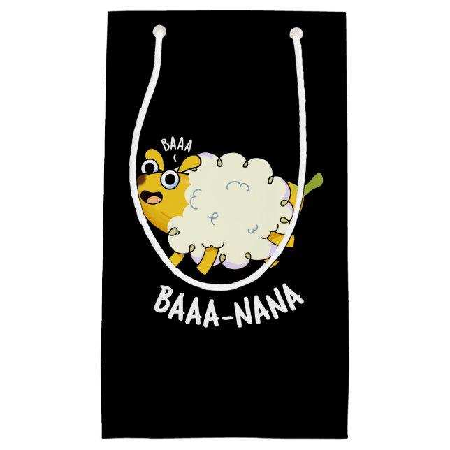 Bolsa De Regalo Pequeña Baa-nana Funny Banana Pun Dark BG (Anverso)