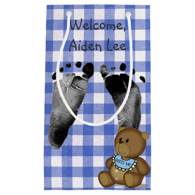 Bolsa De Regalo Pequeña Baby Boy Blue Bear (Anverso)