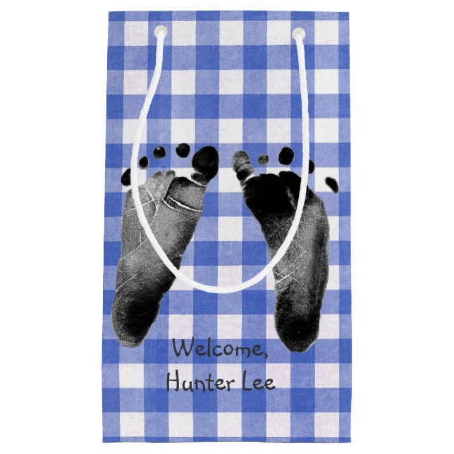 Bolsa De Regalo Pequeña Baby Boy Blue Gingham (Anverso)