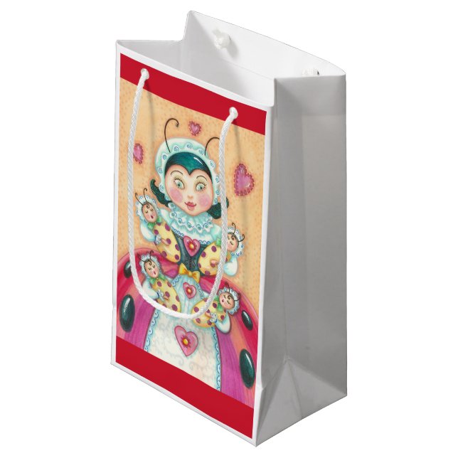 Bolsa De Regalo Pequeña Baby Ladybugs Family GIFT BAG *Personalizar (Angulo Anverso)