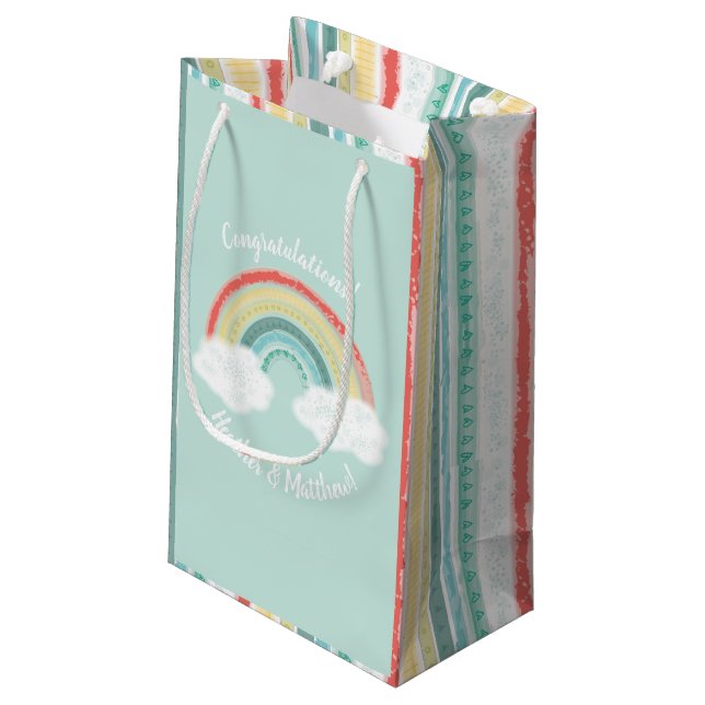Bolsa De Regalo Pequeña Baby Shower arcoiris (Angulo reverso)