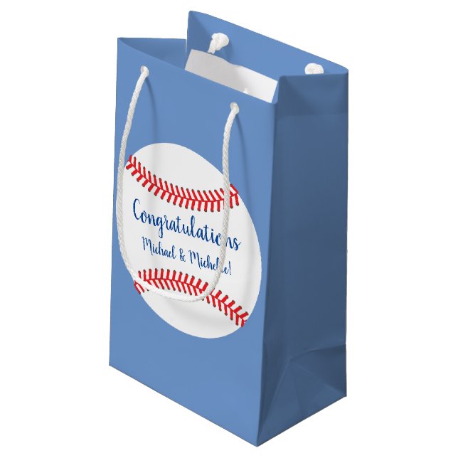 Bolsa De Regalo Pequeña Baby Shower de béisbol pequeño (Angulo reverso)