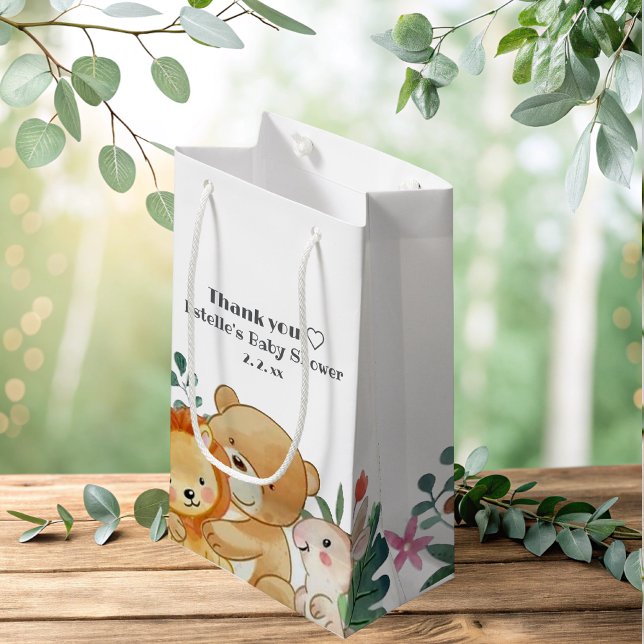 Bolsa De Regalo Pequeña Baby Shower de divertidos animales de Woodland (Subido por el creador)
