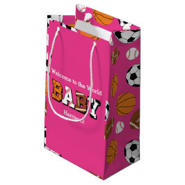 Bolsa De Regalo Pequeña Baby Shower Deporte Rosa